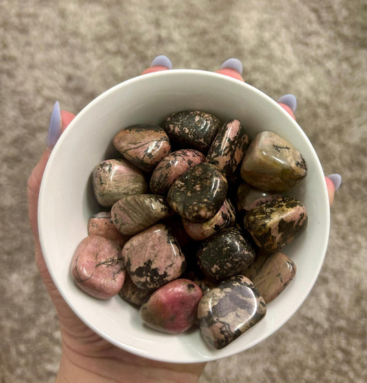 High Quality Rhodonite Crystal Tumble Stones