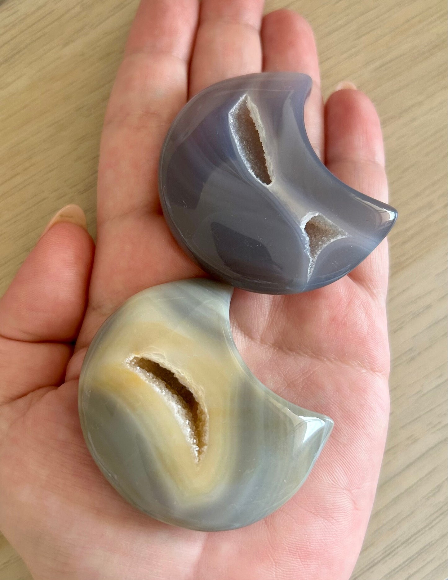 High Quality Druzy Agate Moons