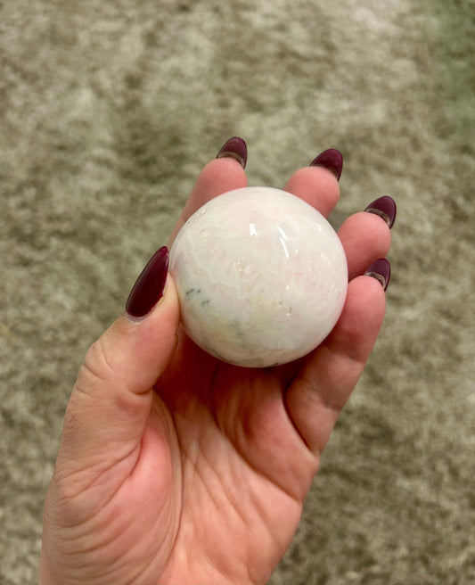 Polished Mangano Calcite Sphere | Chakra Healing Stone