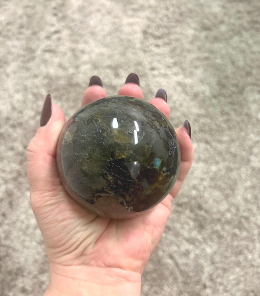 High Quality Labradorite Large Sphere Stone – Intuition • Protection • Transformation