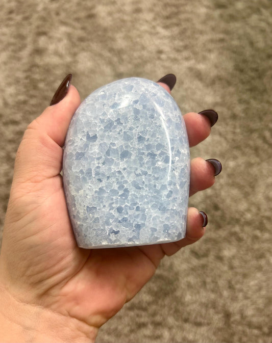 Blue Calcite Freeform – Calm • Clarity • Emotional Healing | Soothing Crystal for Display, Meditation or Spiritual Gift
