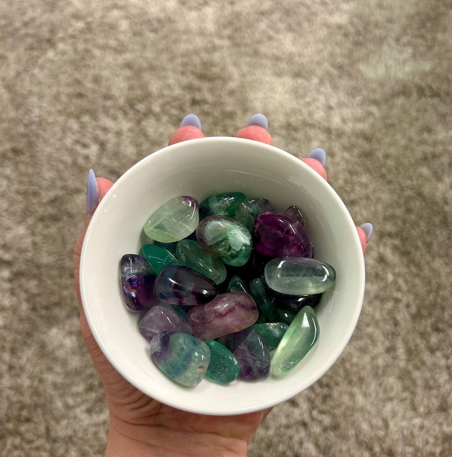 High Quality Rainbow Fluorite Tumble Stones