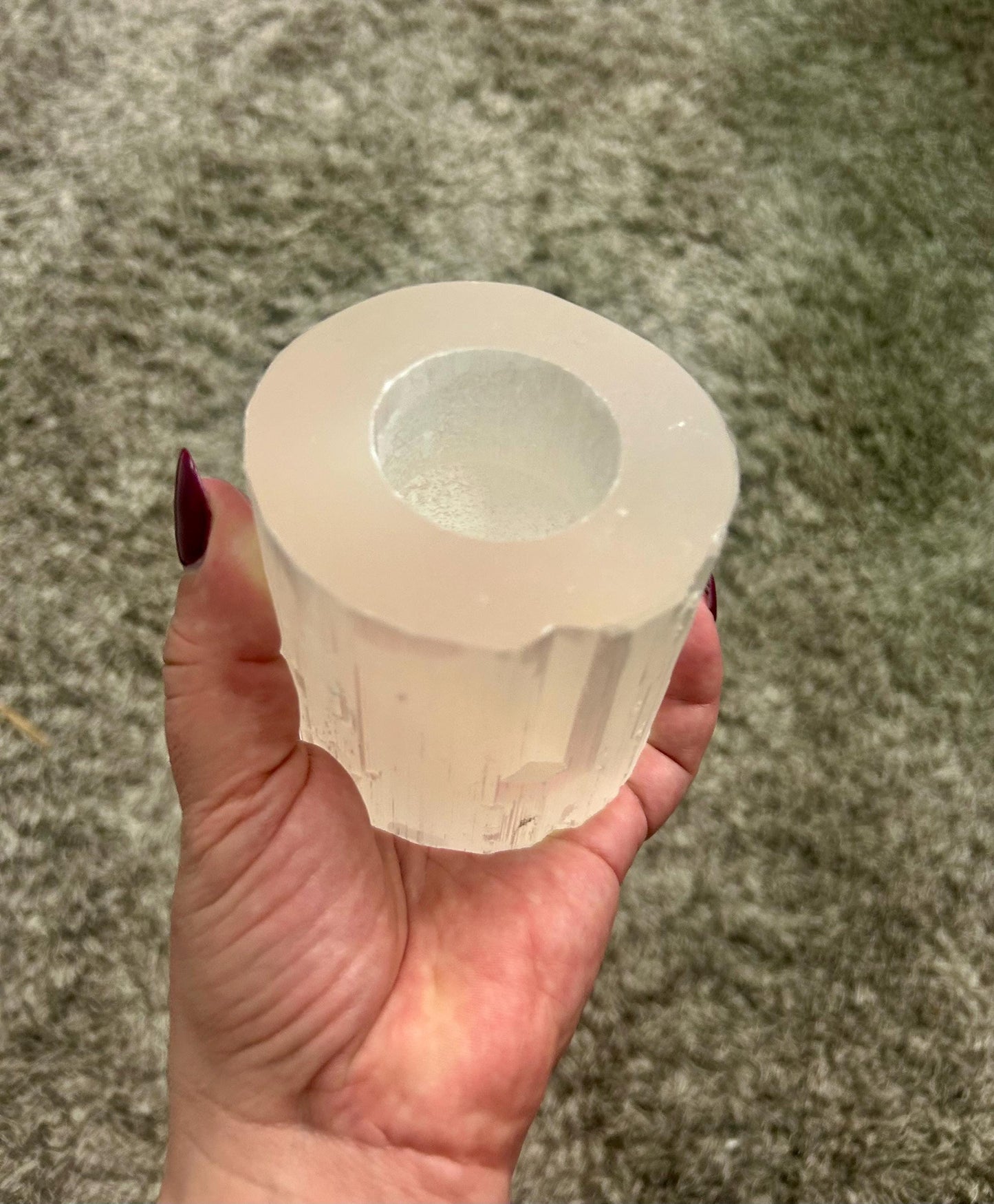 Selenite Candle Holder | Crystal Tealight Holder for Cleansing & Protection | Natural Selenite Decor | Reiki, Meditation, Spiritual Gift